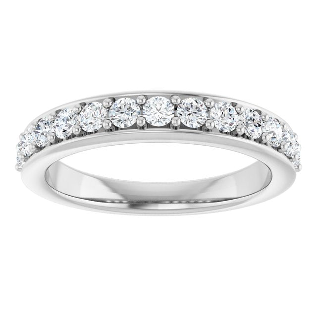 Platinum 5/8 CTW Round Natural Diamond Anniversary Ring