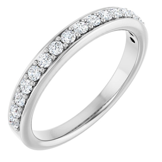 Platinum 5/8 CTW Round Natural Diamond Anniversary Ring