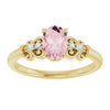 14K Rose Natural Pink Morganite & .04 CTW Natural Diamond Ring