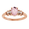 Elegant 14K Rose Gold Pink Morganite and Diamond Accent Ring