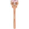 Elegant 14K Rose Gold Pink Morganite and Diamond Accent Ring