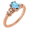 Elegant 14K Rose Gold Pink Morganite and Diamond Accent Ring