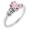 14K Rose Natural Pink Morganite & .04 CTW Natural Diamond Ring