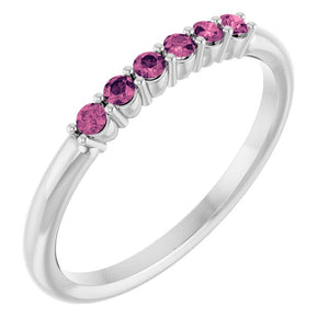 Natural Mozambique Garnet Stackable Ring in 14K Gold, Silver & Platinum