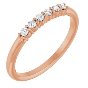 1/8 CTW Natural Diamond Round Stackable Ring in 14K Gold & Platinum