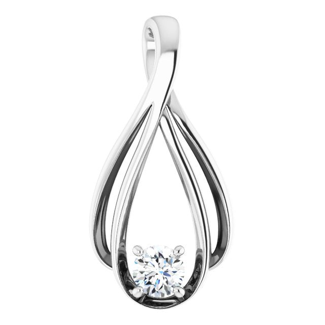 14K Gold Teardrop Diamond Pendant - Options Available