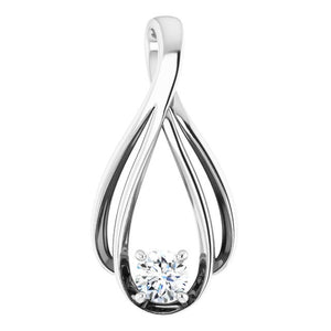 14K Gold Teardrop Diamond Pendant - Options Available