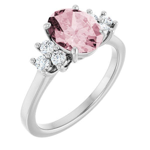 14K Gold Pink Morganite and Diamond Ring - Options Available