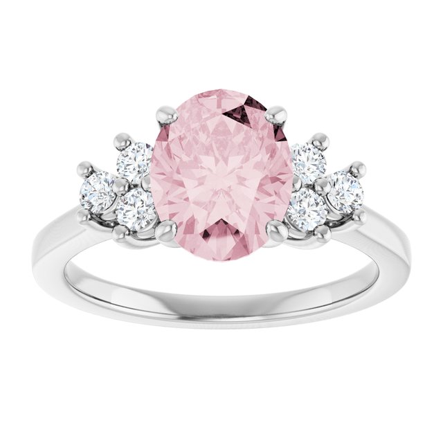 14K Gold Pink Morganite and Diamond Ring - Options Available