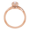 14K White Natural Pink Morganite & 1/4 CTW Natural Diamond Ring