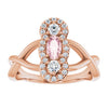 14K White Natural Pink Morganite & 1/4 CTW Natural Diamond Ring