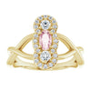 14K White Natural Pink Morganite & 1/4 CTW Natural Diamond Ring