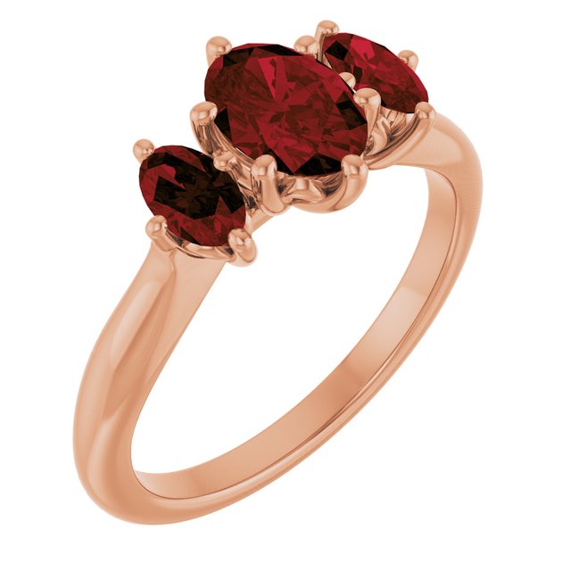 Natural Mozambique Garnet Ring | 14K Gold & Platinum | 7 X 5 Mm | Oval | Polished