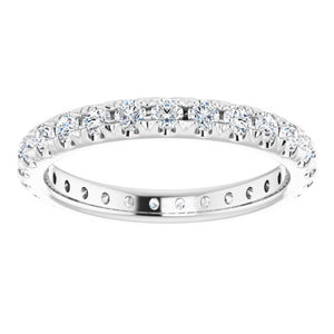 14K Gold & Platinum French Set Natural Diamond Eternity Band - Options Available