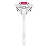 14K White Lab-Grown Ruby & 1/6 CTW Natural Diamond Ring