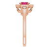 14K White Lab-Grown Ruby & 1/6 CTW Natural Diamond Ring