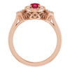 14K White Lab-Grown Ruby & 1/6 CTW Natural Diamond Ring