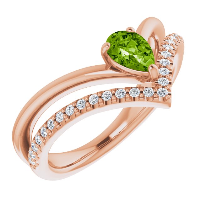 14K Gold Natural Aquamarine And Natural Diamond Negative Space Ring