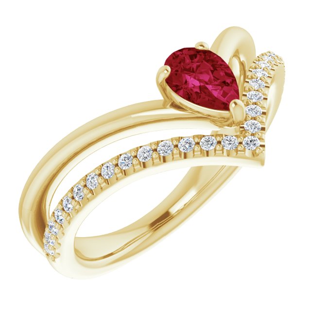 14K Gold Natural Aquamarine And Natural Diamond Negative Space Ring