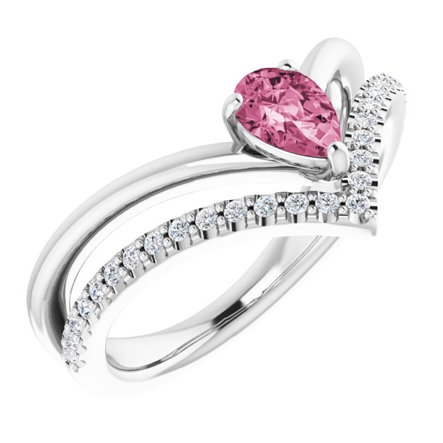 14K Gold, Platinum, Sterling Silver Natural Diamond Negative Space Ring - Options Available