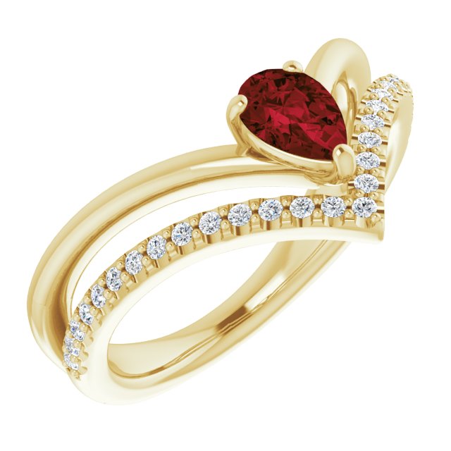 14K Gold Natural Aquamarine And Natural Diamond Negative Space Ring