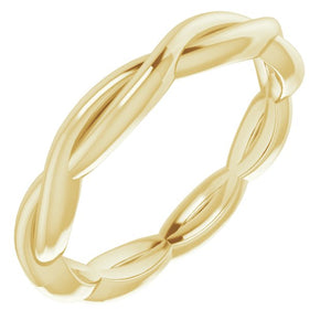14K Gold, 18K Gold & Platinum Woven Standard-Fit Band - Options Available