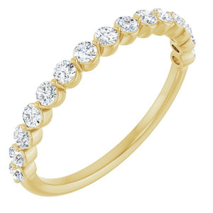 14K Gold & Platinum Lab-Grown Diamond Anniversary Band - Options Available