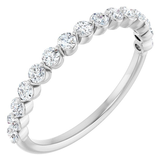 14K Gold & Platinum Lab-Grown Diamond Anniversary Band - Options Available