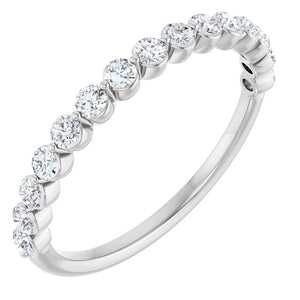14K Gold & Platinum Lab-Grown Diamond Anniversary Band - Options Available