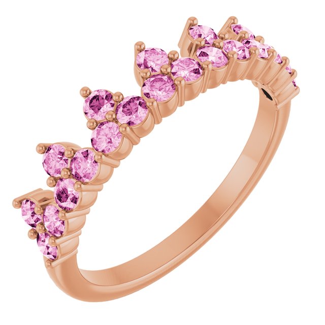 14K Gold Natural Aquamarine Crown Ring