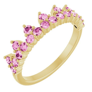 14K Gold Natural Aquamarine Crown Ring