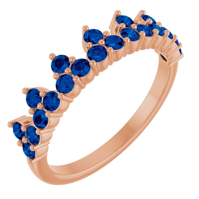 14K Gold Natural Aquamarine Crown Ring