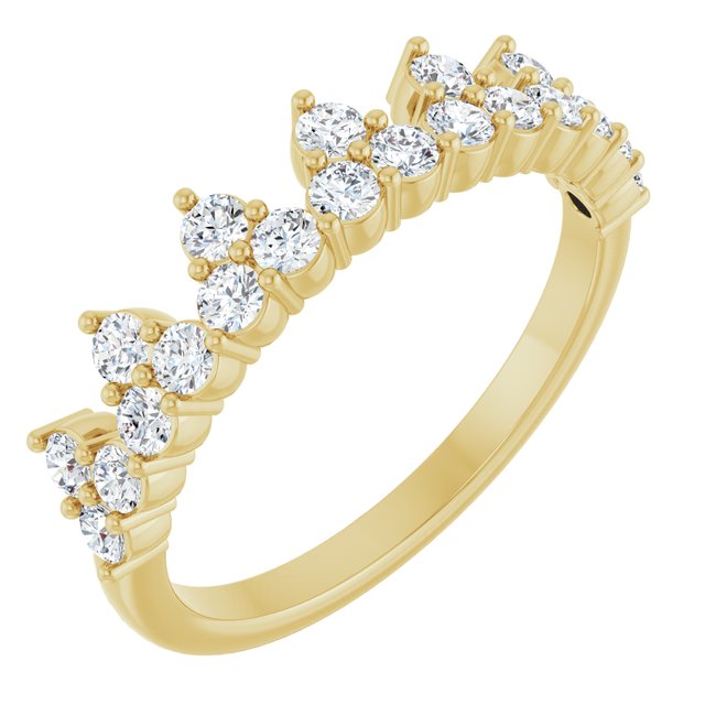 14K Gold Natural Aquamarine Crown Ring