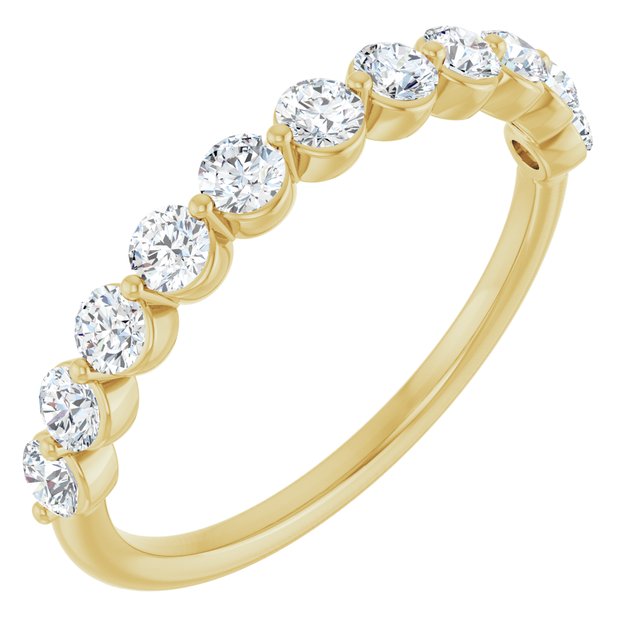 14K Gold & Platinum Natural Diamond Anniversary Band - Options Available