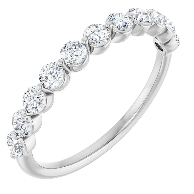 14K Gold & Platinum Lab-Grown Diamond Anniversary Band - Options Available