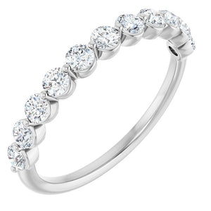 14K Gold & Platinum Lab-Grown Diamond Anniversary Band - Options Available