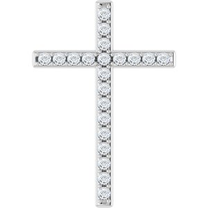 14K Yellow 1 CTW Natural Diamond Cross Pendant