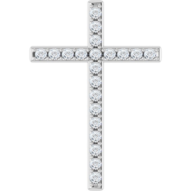 14K Yellow Gold 1 CTW Natural Diamond Cross Pendant - Elegant Design