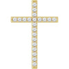 14K Yellow Gold 1 CTW Natural Diamond Cross Pendant - Elegant Design