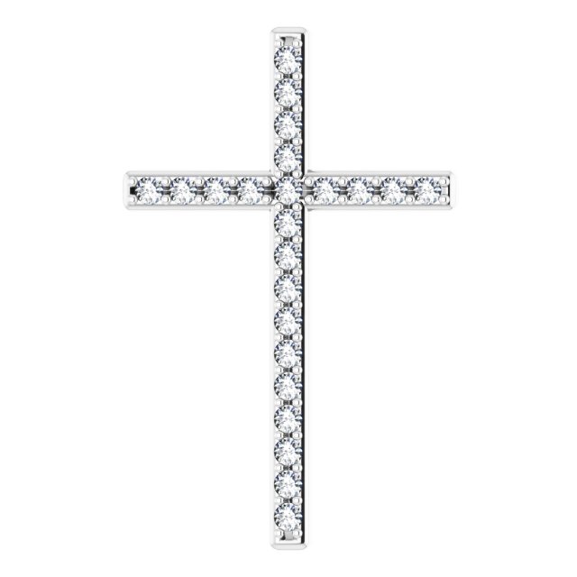 14K Yellow Gold 1 CTW Natural Diamond Cross Pendant - Elegant Design