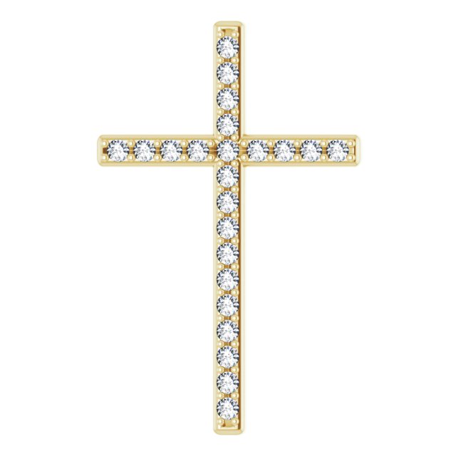 14K Yellow 1 CTW Natural Diamond Cross Pendant