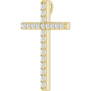 14K Yellow 1 CTW Natural Diamond Cross Pendant