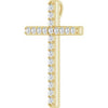 14K Yellow 1 CTW Natural Diamond Cross Pendant