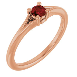 14K Gold Natural Mozambique Garnet Youth Ring
