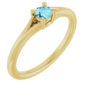 14K Gold Natural Mozambique Garnet Youth Ring