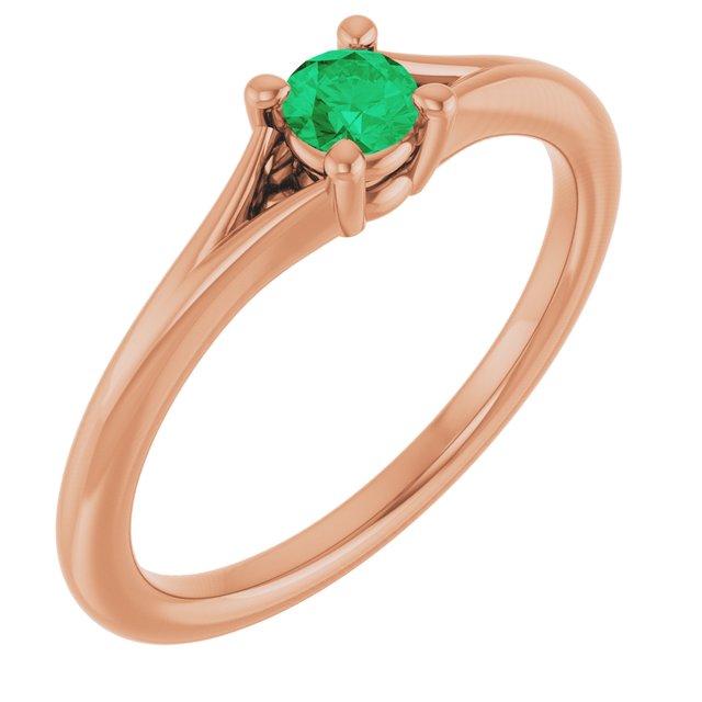 14K Gold Natural Mozambique Garnet Youth Ring