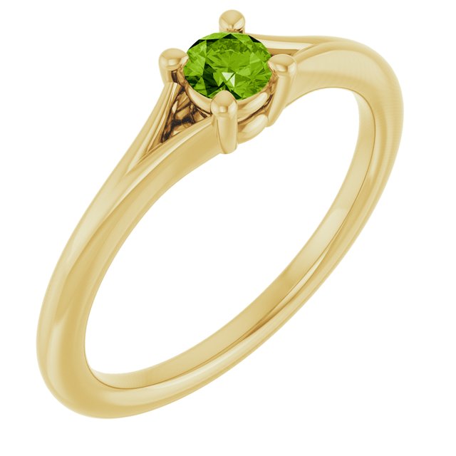 14K Gold Natural Mozambique Garnet Youth Ring