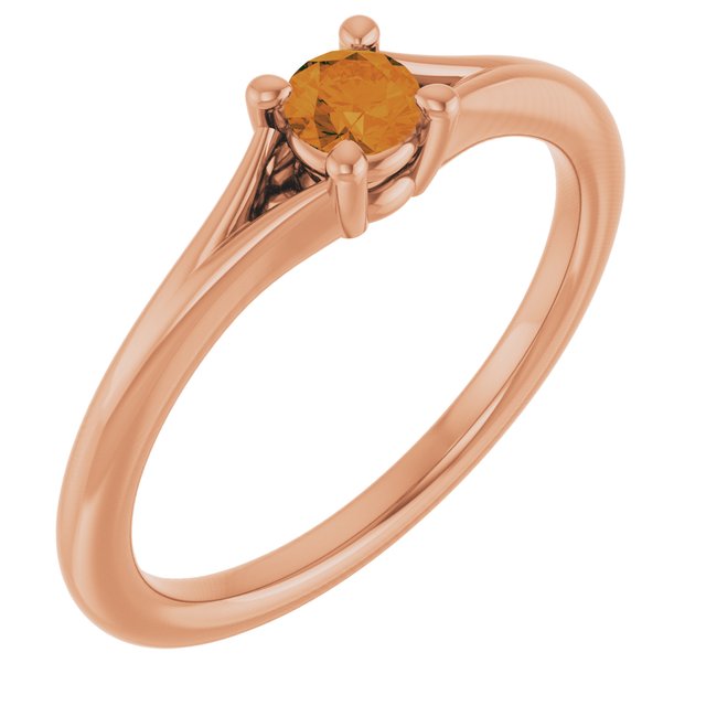 14K Gold Natural Mozambique Garnet Youth Ring