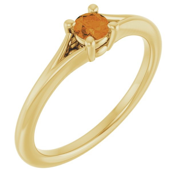 14K Gold Natural Mozambique Garnet Youth Ring