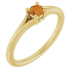 14K Gold Natural Mozambique Garnet Youth Ring
